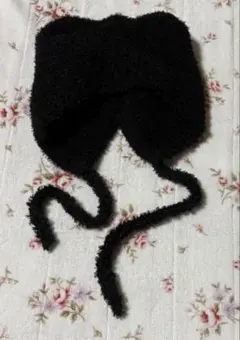 即発送 熊耳デザイン ニット帽 キャットイヤー 熊耳ニットフード 紐付き帽子韓国