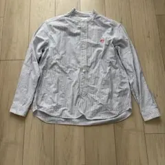 ダントン オックスフォード バンドカラー 長袖シャツ ストライプ コットン 34