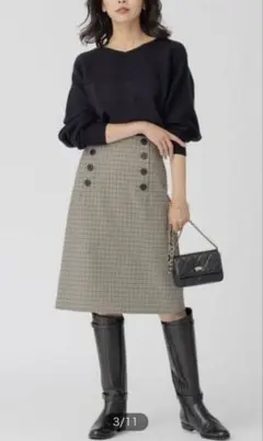 【23区】ライトツイード チェック スカート 36サイズ