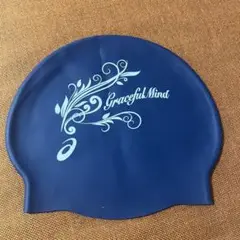 アシックスネイビー シリコンスイミングキャップ
