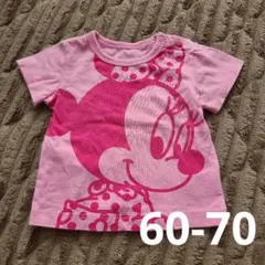 【美品】Disney baby ミニーちゃん ピンク 半袖Tシャツ 60~70