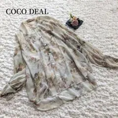 美品【COCO DEAL】フラワープリント　シアーシャツ　ブラウス　花柄　Mのサムネイル