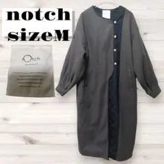 notch ノーカラー　キルト　ロングコート　Mサイズ　ゆるダボのサムネイル