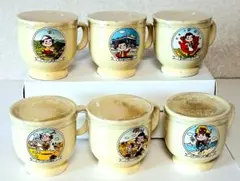 不二家 ペコちゃん プリンカップ6個 6絵柄 マグカップ