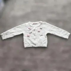 mezzo piano ホワイト カーディガン