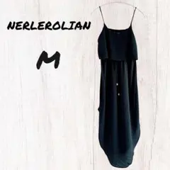NERLEROLIAN 【M】ブラック キャミワンピース スリット入り
