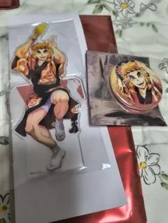 阿波踊り×鬼滅の刃 煉獄杏寿郎 缶バッジ アクリルスタンド 2点セット