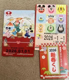 ディズニーリゾートライン　リゾラ　フリーきっぷ　　元旦　2026 新春おみくじ付
