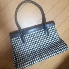 agnis b. アニエスベー 千鳥柄 トートバッグ 大人可愛い A4サイズ