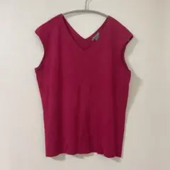 極美品✨ANN TAYLOR アンテイラー Ｖネックニットベスト ピンク【L】