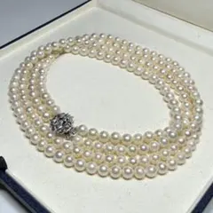 極上の2WAY】あこや真珠 ロングネックレス 82cm 二連アレンジ可 シルバ 