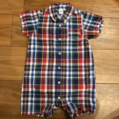 SHIPS チェック柄 半袖ロンパース 80サイズ