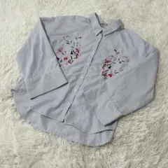 【c4559】✨美品✨alicia PAGEBOY シャツ　長袖　ブルー　刺繍