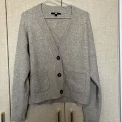 UNIQLO スフレヤーンVネックショートカーディガン M ベージュ