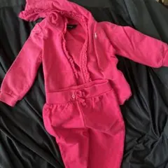 RALPH LAUREN フード付きトレーナーとパンツセット 12M ピンク