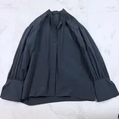 ADAM ET ROPÉ ボリュームスリーブ シャツカーディガン ブラック