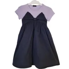 BeBe 半袖ワンピース 紫 120cm リボン