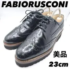美品　ファビオルスコーニ ローファー　タンクソール　厚底　エナメル　23 黒