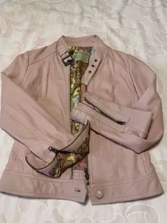 羊皮SISTEMATIC ピンクレザージャケットS