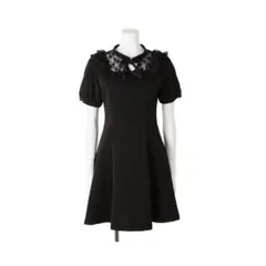 ROJITA スクエアー切替半袖Wリボンワンピース