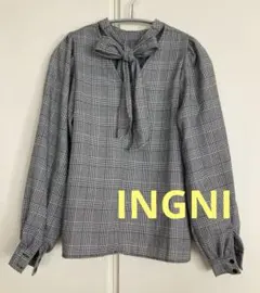 INGNI 長袖ブラウス　2wayグレンチェック　M リボン