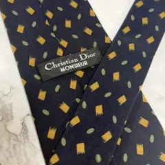 ChristianDior ネクタイ 総柄 レトロ柄 ブラック系 ディオール