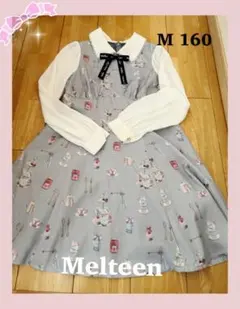 メルティーン 総柄ドッキング　ワンピース　スィーツ柄　M160 子供　女の子