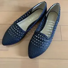 ALAGE メッシュ フラットシューズ ネイビー 22.5cmのサムネイル