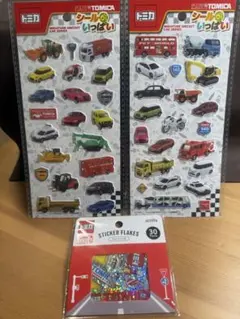 トミカ ぷっくりシール2枚、ステッカー 30枚入りの3点セット