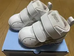 asics スクスク 14.0cm ホワイト/シャンパンゴールド