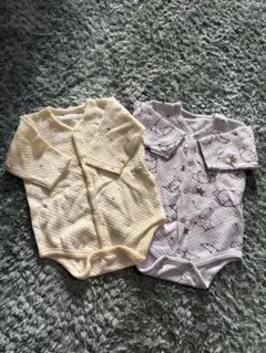 美品☆ベビー肌着 クリーム・グレー　２枚組70cm