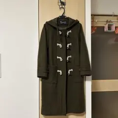ダークグリーン フード付きダッフルコート - メルカリ