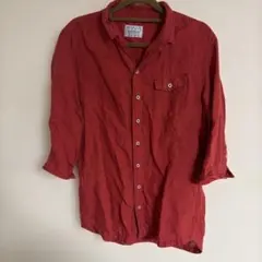 NICOLE CLUB FOR MEN 七分袖リネンシャツ　赤　Mサイズのサムネイル