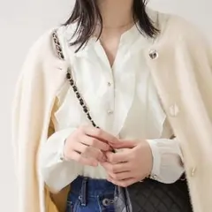 シアーラッフルブラウス/イージーケア