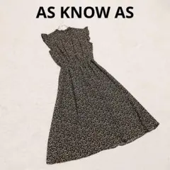 アズノウアズ 花柄ノースリーブロングワンピース 黒 Aライン カジュアル 個性的