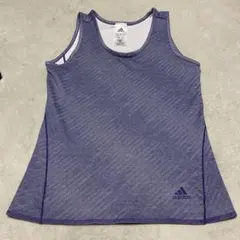 adidas 紫 ノースリーブ トップス