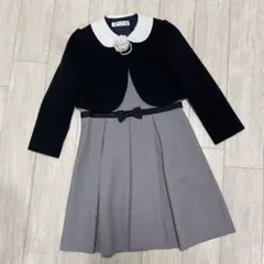 新品 120 ショパン フォーマルセットアップ ワンピース ネイビー 白丸襟 紺