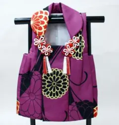 七五三 三歳 女児 女の子 被布コート 単品 紫色 ひな祭り NO43017