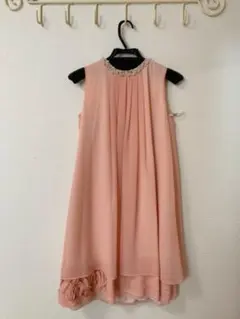 ワンピース　ドレス　ピンクベージュ　結婚式　お呼ばれ　パーティー