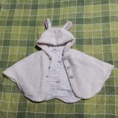 【美品】apres les cours ウサギ耳付きポンチョ(80~90cm)