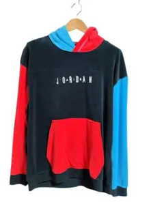 古着★JORDAN ★パイル地フーディー★ 黒/赤/青クレイジーパターン★