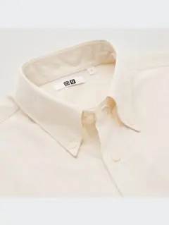 ボタンダウン長袖シャツ Uサイズ クリーム色