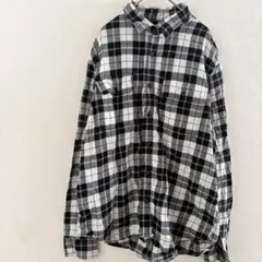 OLD NAVY【L】シャツ チェック柄 長袖 ブラック ホワイト カジュアル