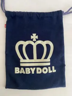 BABYDOLL クラウンロゴ 巾着袋 ネイビーのサムネイル