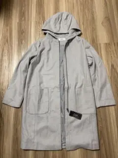 元町ゼラール　Zelal フード付きグレー ロングコート 13AR