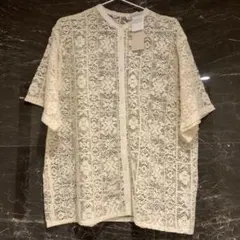 新品タグ付きSamansaMos2サマンサモスモス　レース羽織りシャツ　キナリ