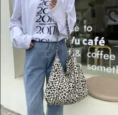 ショルダーバッグ 大容量 レオパード トートバッグ 肩掛け 韓国 旅行