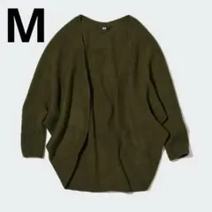 ユニクロ【M】3Dスフレヤーンカーディガン 長袖 前開き ボタンレス