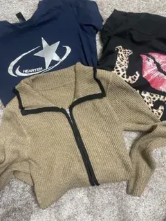 レディースまとめ売り3点セット Tシャツ＆ジップニット