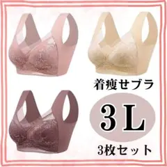 シームレスブラ 3L ノンワイヤー ナイトブラ 着痩せ 美胸 大きいサイズ 3枚